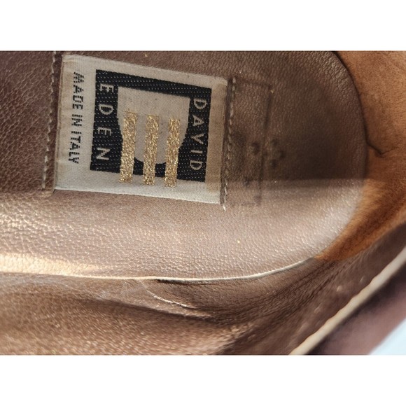 Vintage David Eden Men\'s Size 10B Leather Suede Square Toe  Loafers With Gold... main image 4